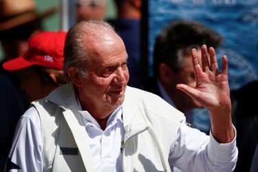 L&#039;ex-roi Juan Carlos d&#039;Espagne à Sanxenxo, le 20 mai 2022, pour son retour en Espagne