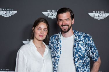 Marie-Ange Casta et Marc-Antoine Le Bret - Première du film "Top Gun Maverick" au cinéma UGC Normandie à Paris, le 19 mai 2022. 