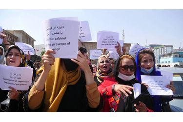 Des femmes afghanes militent pour la reconnaissance de leurs droits fondamentaux, le 3 septembre 2021