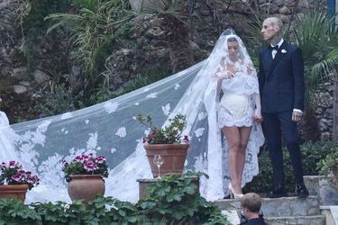 Kourtney Kardashian et son mari Travis Baker, à Portofino, en Italie, le 22 mai 2022.
