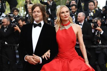 Diane Kruger et son compagnon Norman Reedus - Montée des marches pour le film «L'Innocent» et les 75 ans du Festival de Cannes, le 24 mai 2022.