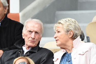 Jean-Paul Loth et sa femme dans les tribunes de Roland Garros, le week-end du 28 et 29 mai 2022, à Paris.