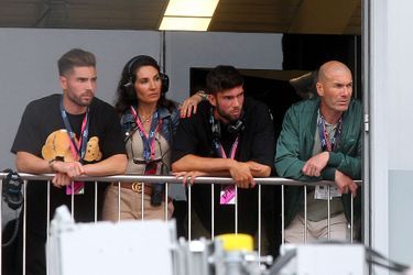 Zinedine Zidane, sa femme Véronique et leurs fils lors du Grand Prix F1 de Monaco, les 28 et 29 mai 2022.