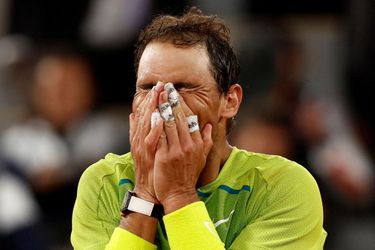 L'émotion de Rafael Nadal mardi après sa victoire face à Novak Djokovic.