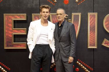 Austin Butler et Tom Hanks lors de l'avant-première du film «Elvis», à Londres, le 31 mai 2022.