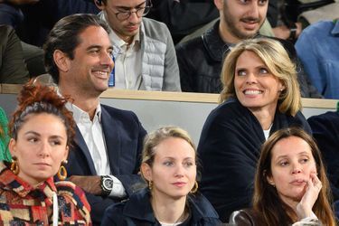 Sylvie Tellier et son mari, Laurent, le 25 mai 2022 à Roland-Garros.