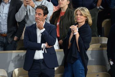 Sylvie Tellier et son mari, Laurent, le 25 mai 2022 à Roland-Garros.