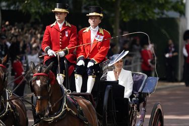Kate Middleton lors de la parade Trooping The Colour célébrant le jubilé d'Elizabeth II, à Londres, le 2 juin 2022.