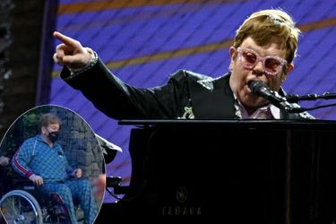 Elton John le 27 mai 2022. Dans l'encadré, le 29 mai 2022.