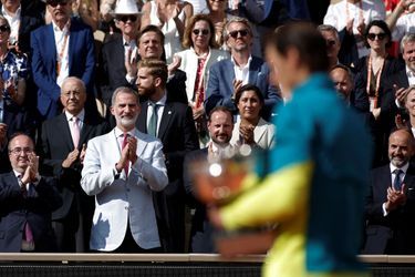 Le roi Felipe VI d'Espagne et le prince héritier Haakon de Norvège à la finale de Roland-Garros à Paris, le 5 juin 2022
