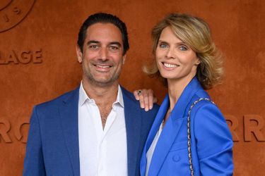 Sylvie Tellier et son mari Laurent, le 5 juin 2022 à Roland-Garros.