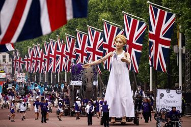 Lors de la parade des célébrations des 70 ans du règne historique de la reine Elizabeth II, à Londres, le 5 juin 2022.