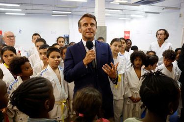Emmanuel Macron à Clichy-sous-Bois, le 8 juin 2022.
