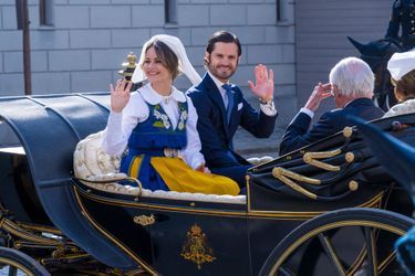 La princesse Sofia et le prince Carl Philip avec la reine Silvia et le roi Carl XVI Gustaf de Suède à Stockholm, le 6 juin 2022, jour de la Fête nationale