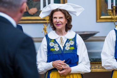 La reine Silvia de Suède au Palais royal à Stockholm, le 6 juin 2022, jour de la Fête nationale
