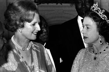 La reine Elizabeth II avec Margaret Thatcher, le 1er août 1979