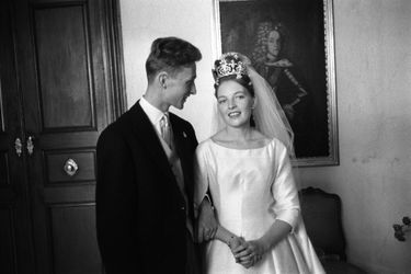 Carl de Wurtemberg et Diane de France, lors de leur mariage en juillet 1960.