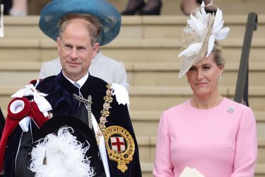 Le prince Edward et sa femme la comtesse Sophie de Wessex à Windsor lors de la cérémonie de l'ordre de la Jarretière, le 13 juin 2022