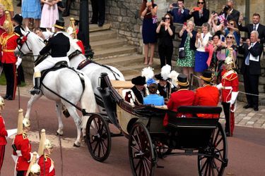 Camilla Parker Bowles, Kate Middleton et les princes Charles et William lors de la cérémonie de l'ordre de la Jarretière, le 13 juin 2022
