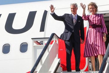 La reine Mathilde et le roi des Belges Philippe quittent le Congo, le 13 juin 2022