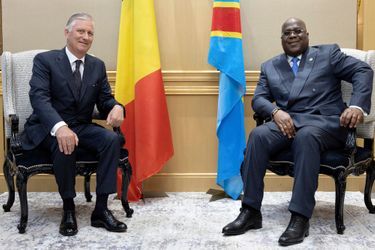 Le roi des Belges Philippe avec le président congolais Félix Tshisekedi à Kinshasa, le 8 juin 2022