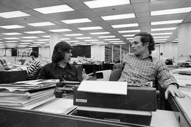 Carl Bernstein et Bob Woodward à la rédaction du "Washington Post", en 1973. 