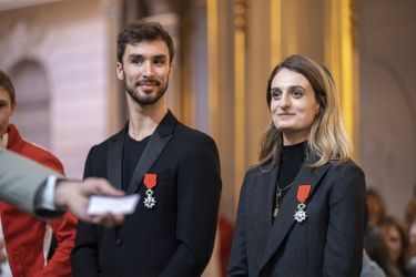 Gabriella Papadakis et Guillaume Cizeron reçus à l&#039;Elysée après leur titre olympique. 
