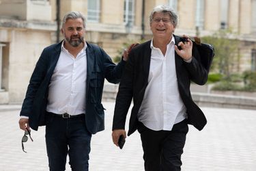 Les députés LFI Alexis Corbière and Eric Coquerel à l'Assemblée nationale lundi. 