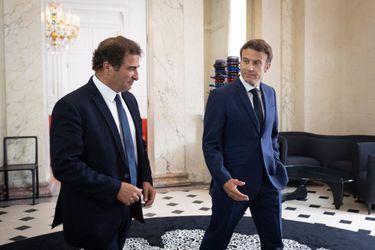 Christian Estrosi et Emmanuel Macron à l&#039;Elysée mardi. 