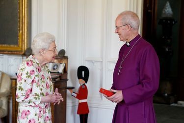 La reine Elizabeth II reçoit l’archevêque de Canterbury Justin Welby, au château de Windsor, le 21 juin 2022