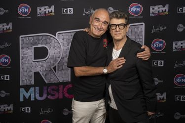 Pascal Nègre et Marc Lavoine au RFM Music Show à Levallois-Perret, le 18 juin 2022. 