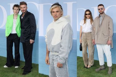 Cruz et David Beckham, Orelsan, Jessica Biel et Justin Timberlake au défilé Dior, le 24 juin 2022 à Paris.