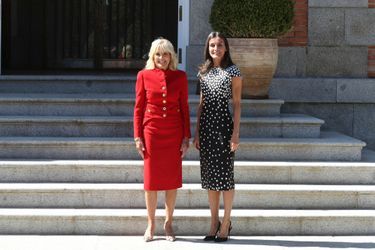 La reine Letizia d'Espagne et Jill Biden au palais de la Zarzuela à Madrid, le 27 juin 2022
