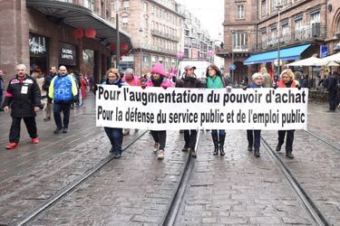 Des manifestants réclament plus de pouvoir d'achat, à Strasbourg
