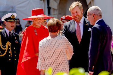 La reine Maxima et le roi Willem-Alexander des Pays-Bas avec le couple présidentiel autrichien à Vienne, le 27 juin 2022