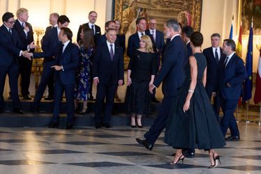 La reine Letizia et le roi Felipe VI d'Espagne au Palais royal à Madrid, le 28 juin 2022