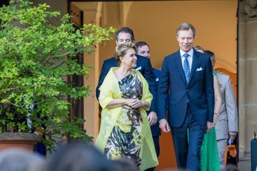 La grande-duchesse Maria Teresa et le grand-duc Henri de Luxembourg au château de Berg, le 28 juin 2022