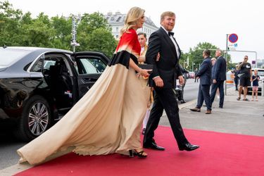 La reine Maxima, dans une robe Jan Taminiau, et le roi Willem-Alexander des Pays-Bas à Vienne, le 29 juin 2022