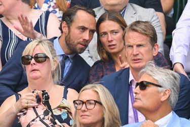 James Middleton et son épouse Alizée Thevenet au tournoi de Wimbledon, à Londres, le 4 juillet 2022.