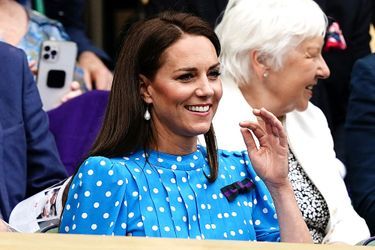 Kate Middleton, duchesse de Cambridge, au tournoi de Wimbledon à Londres, le 5 juillet 2022