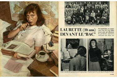 «Laurette (16 ans) devant le "bac"» - Paris Match n°16, 9 juillet 1949