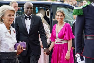 Durek et Märtha Louise à Oslo pour les 18 ans de la princesse Ingrid Alexandra de Norvège, le 16 juin 2022.