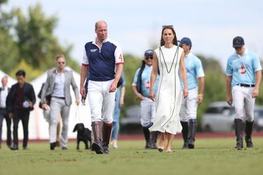 Le prince William et Kate Middleton au match de polo caritatif Out-Sourcing Inc au Guards Polo Club, Smiths Lawn à Windsor le 6 juillet 2022.