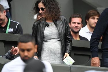 Xisca Perello assiste au match de son époux Rafael Nadal, à Wimbledon, le 6 juillet 2022.