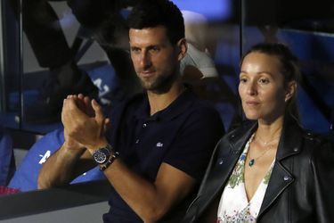 Novak et Jelena Djokovic lors de la finale d'Adria Tour, à Belgrade, en Serbie, le 14 juin 2020.