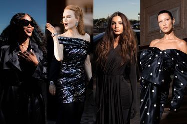 Naomi Campbell, Nicole Kidman, Emily Ratajkowski et Bella Hadid à l'afterparty Balenciaga, le 6 juillet 2022 à Paris.