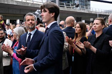 Le prince Christian de Danemark et son père le prince héritier Frederik à Copenhague, le 5 juillet 2022