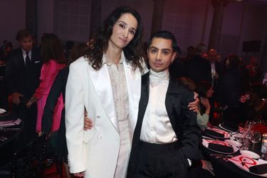 Rachida Brakni et Djanis Bouzyani au 19e Dîner de la Mode en faveur du Sidaction à Paris, le 7 juillet 2022. 