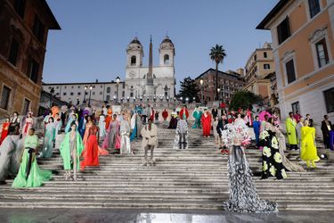 Défilé Valentino haute couture automne-hiver 2022-2023 à Rome, le 8 juillet 2022. 
