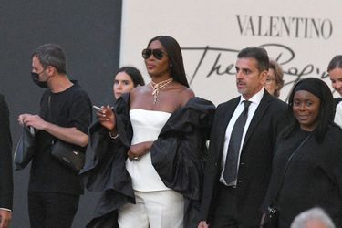 Naomi Campbell lors du défilé Valentino haute couture automne-hiver 2022-2023 à Rome, le 8 juillet 2022. 